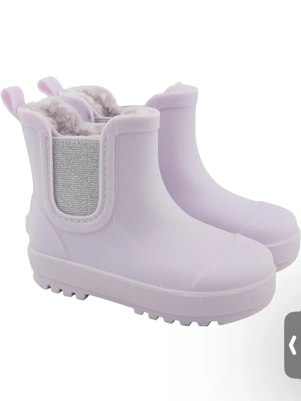 BEARPAW Kids' Chelsea Boots with Faux-Fur Lining – Waterproof Rubber Size 10